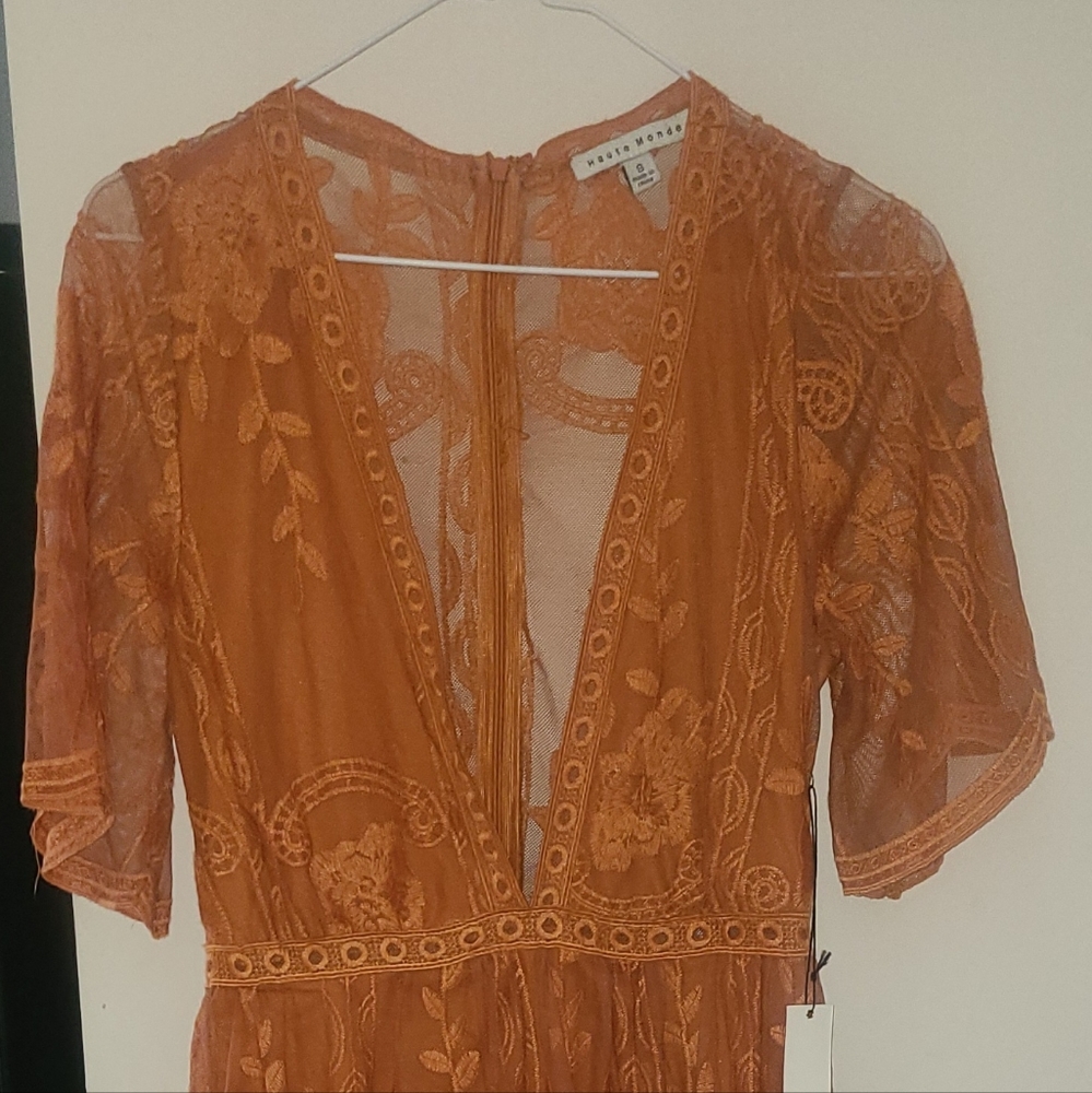 Lace Romper Maxi Dress